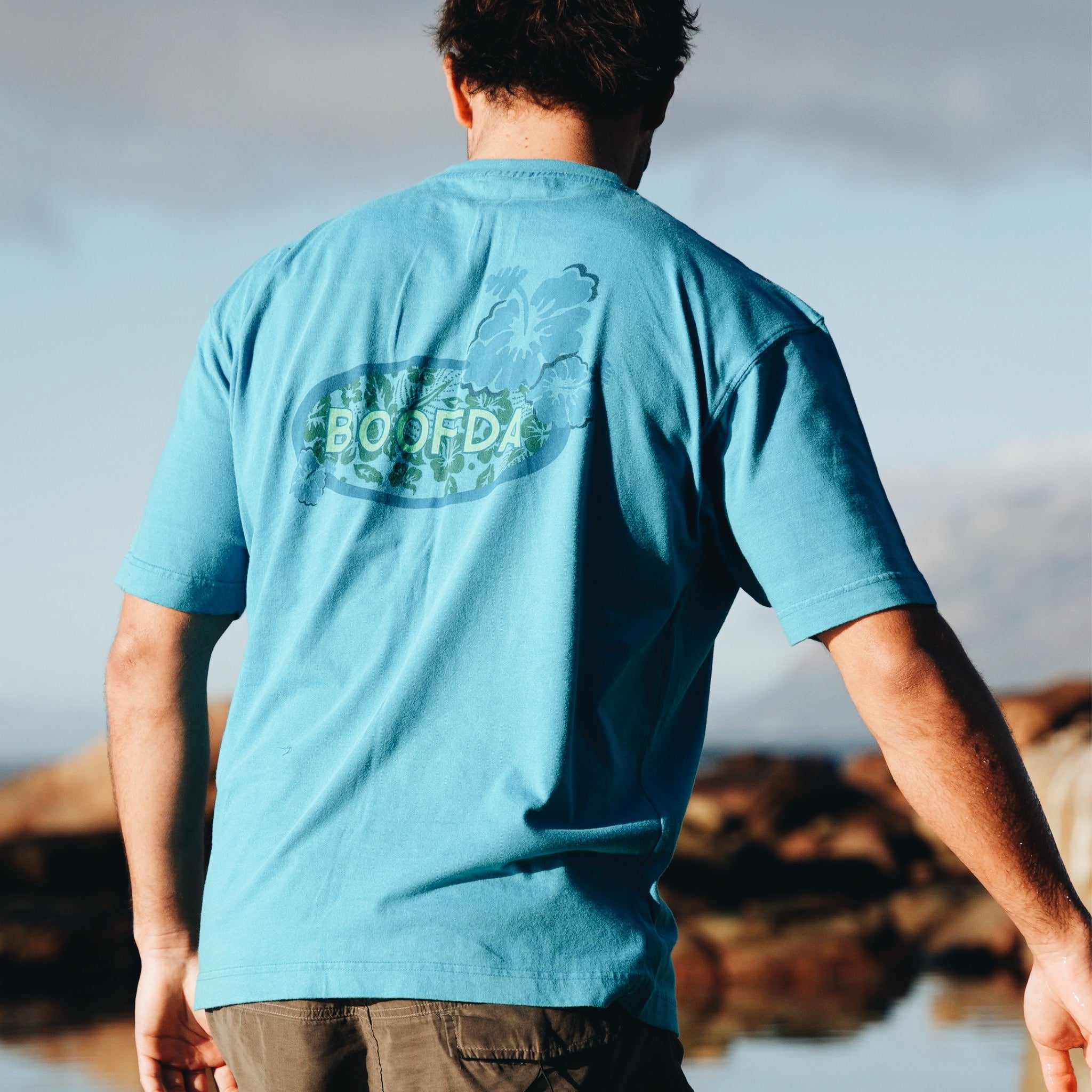 Hibiscus Tee - Electric Blue